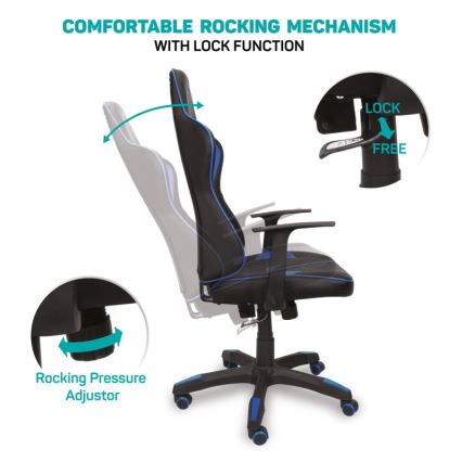 CONNECT IT CGC-0700-BL - Gaming stol LeMans Pro črna/modra