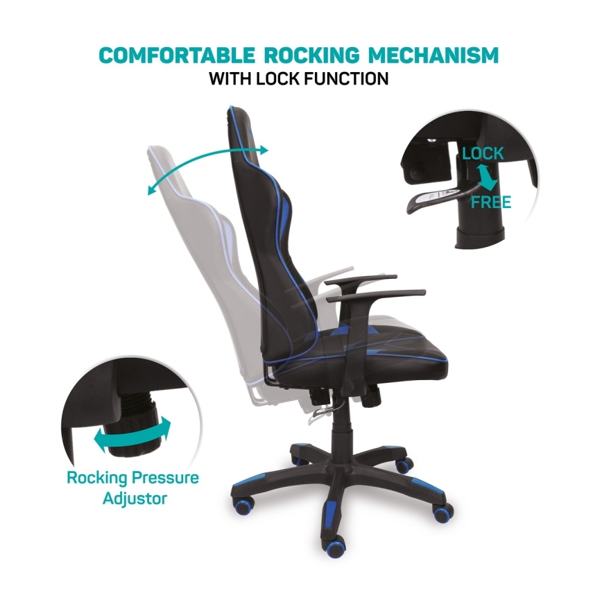 CONNECT IT CGC-0700-BL - Gaming stol LeMans Pro črno/modra