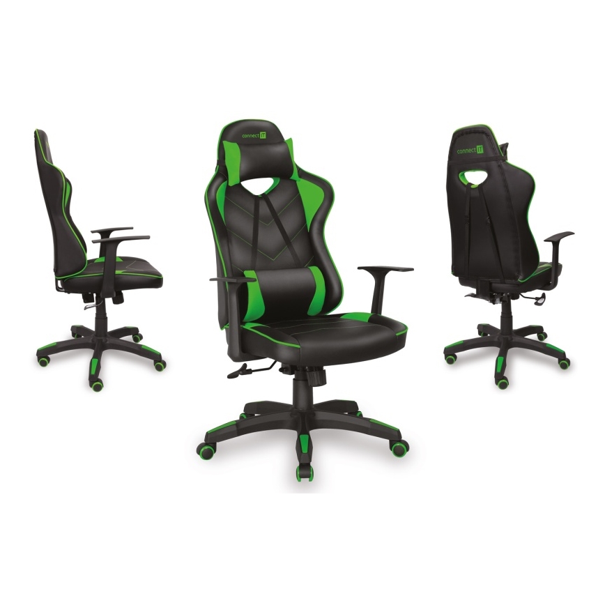 CONNECT IT CGC-0700-GR - Gaming stol LeMans Pro črna/zelena