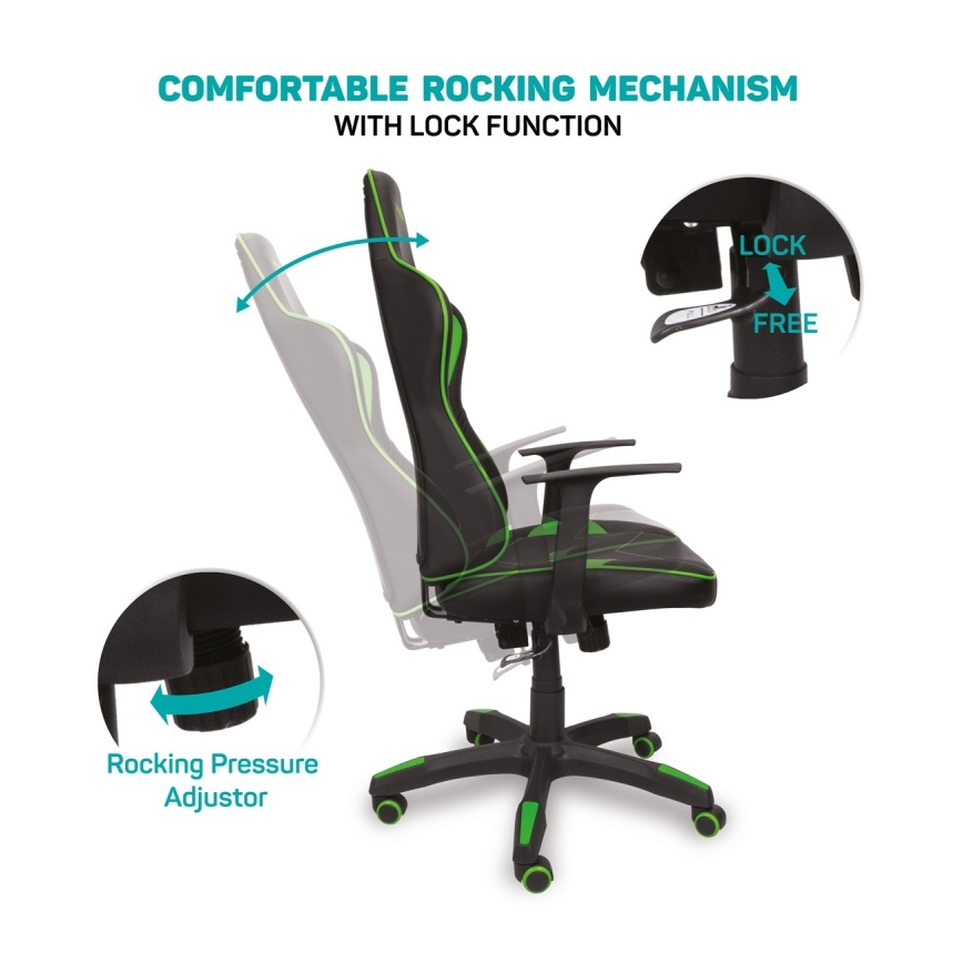 CONNECT IT CGC-0700-GR - Gaming stol LeMans Pro črno/zelena