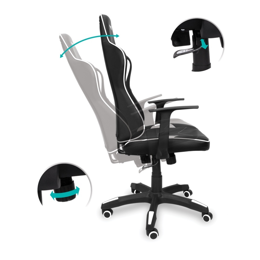 CONNECT IT CGC-0700-WH - Gaming stol LeMans Pro črna/bela