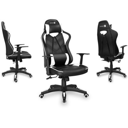 CONNECT IT CGC-0700-WH - Gaming stol LeMans Pro črna/bela