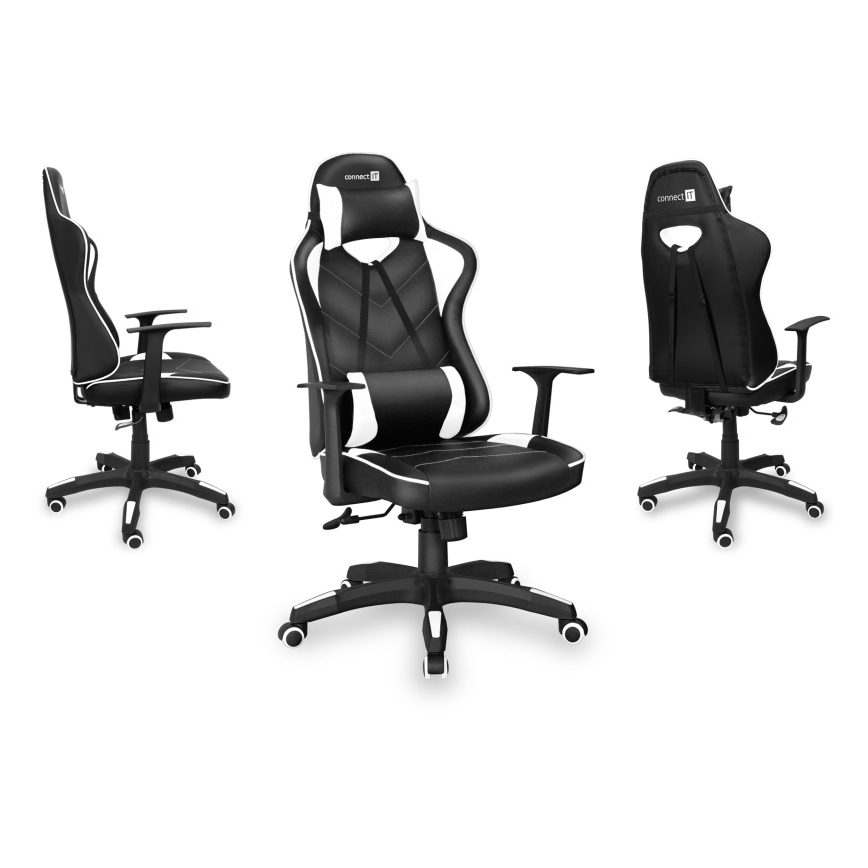 CONNECT IT CGC-0700-WH - Gaming stol LeMans Pro črna/bela