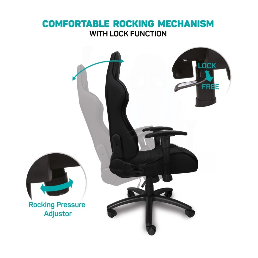 CONNECT IT CGC-1200-BK - Gaming stol Monaco Pro črna