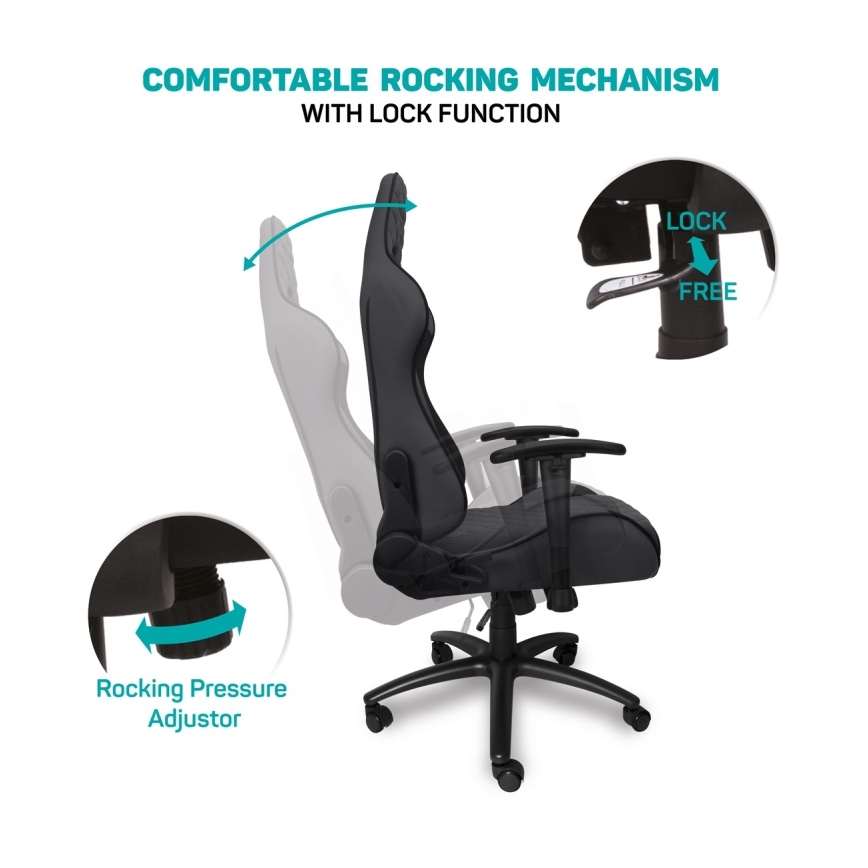 CONNECT IT CGC-1200-GY - Gaming stol Monaco Pro siva/črna