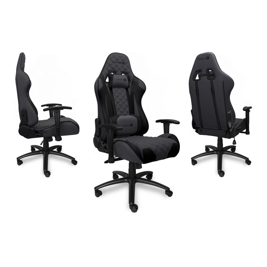 CONNECT IT CGC-1200-GY - Gaming stol Monaco Pro siva/črna