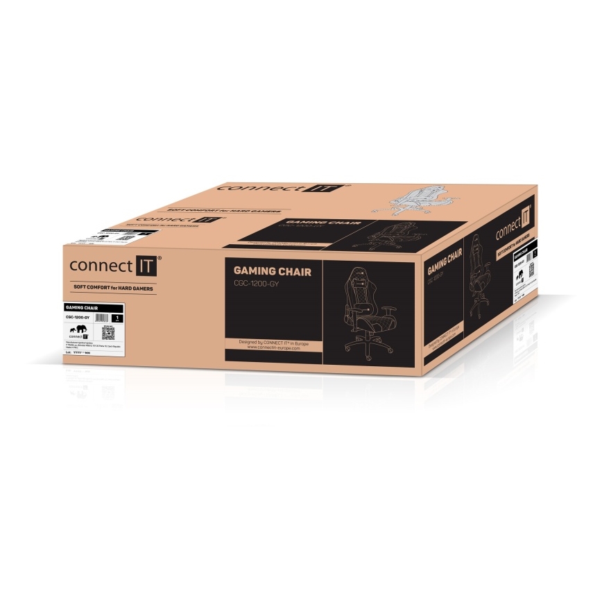 CONNECT IT CGC-1200-GY - Gaming stol Monaco Pro siva/črna