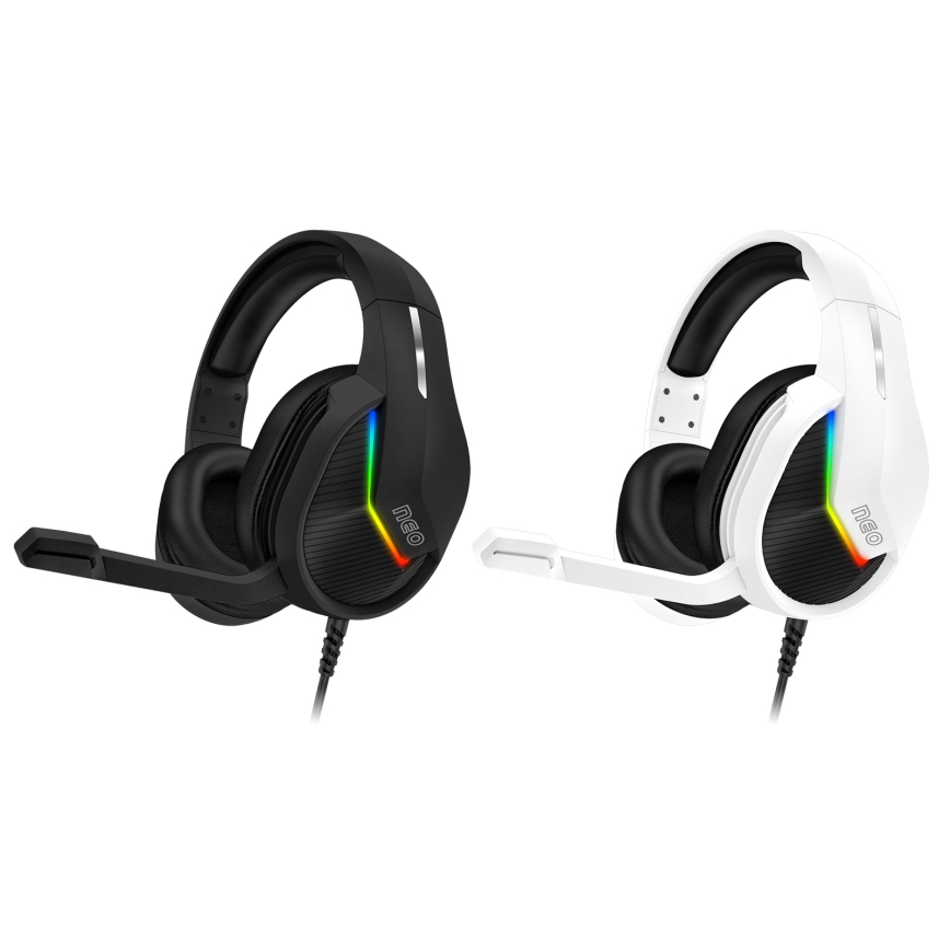 CONNECT IT CHP-3595-BK - LED RGB Žične gaming slušalke z mikrofonom črna