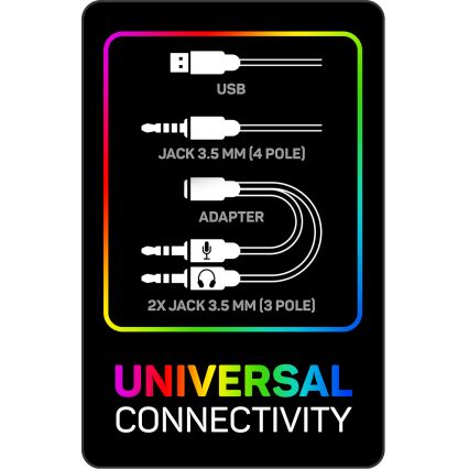 CONNECT IT CHP-3595-BK - LED RGB Žične gaming slušalke z mikrofonom črna