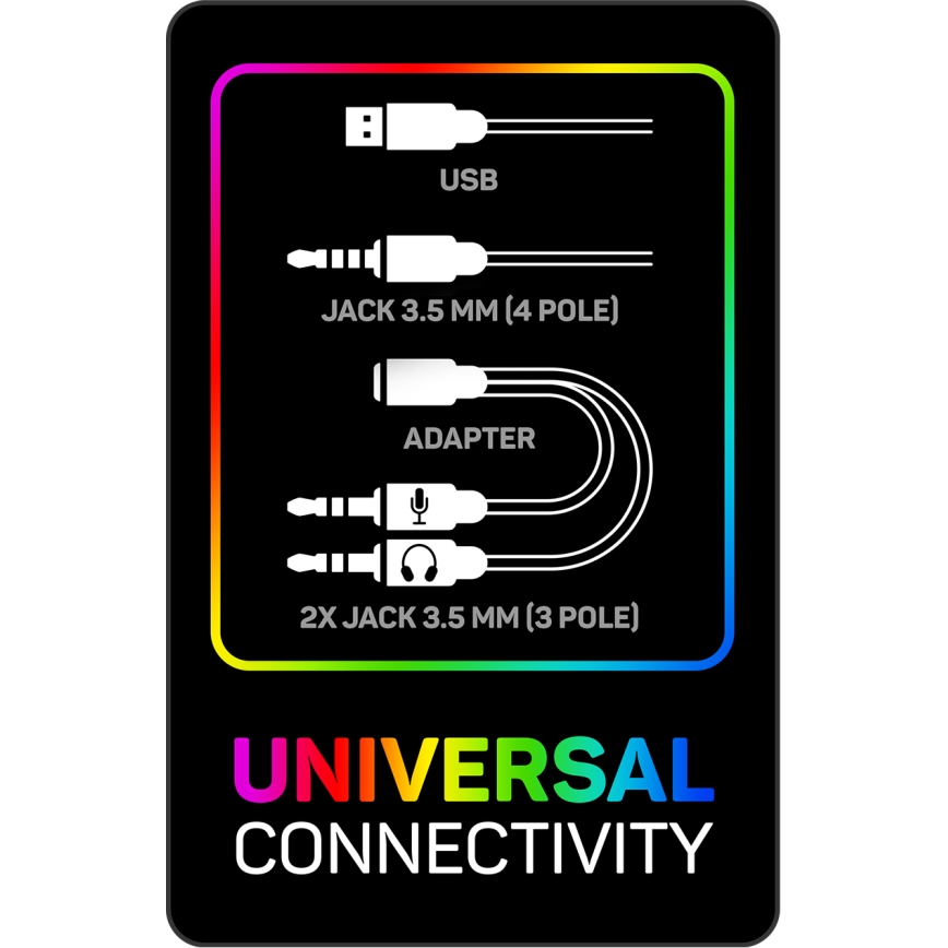 CONNECT IT CHP-3595-BK - LED RGB Žične gaming slušalke z mikrofonom črna