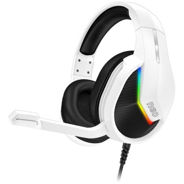 CONNECT IT CHP-3595-WH - LED RGB Žične gaming slušalke z mikrofonom bela/črna