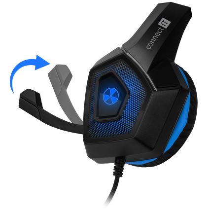 CONNECT IT CHP-5500-BL - LED Žične gaming slušalke z mikrofonom črna/modra