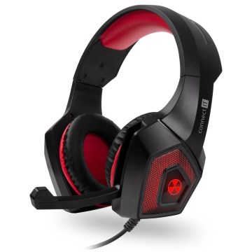 CONNECT IT CHP-5500-RD - LED Žične gaming slušalke z mikrofonom črna/rdeča