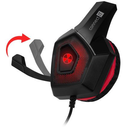 CONNECT IT CHP-5500-RD - LED Žične gaming slušalke z mikrofonom črna/rdeča