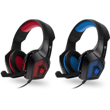 CONNECT IT CHP-5500-RD - LED Žične gaming slušalke z mikrofonom črna/rdeča