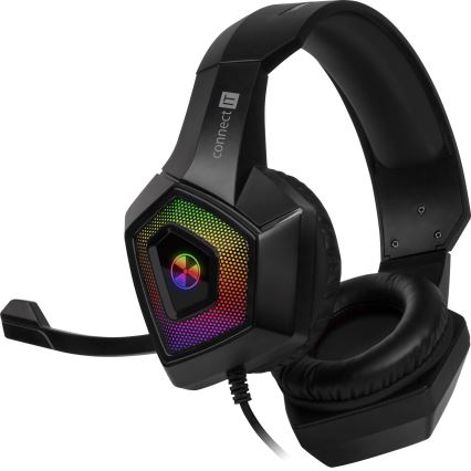 CONNECT IT CHP-5600-BK - LED RGB Žične gaming slušalke z mikrofonom črna