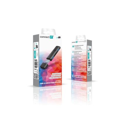 CONNECT IT CHU-4060-AN - USB-A vozlišče s bralnikom pomnilniških kartic 4v1