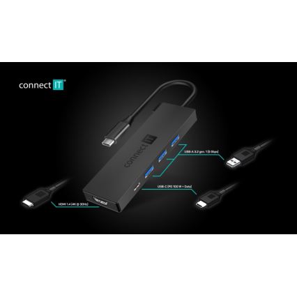 CONNECT IT CHU-8010-AN - USB-C vozlišče 5v1