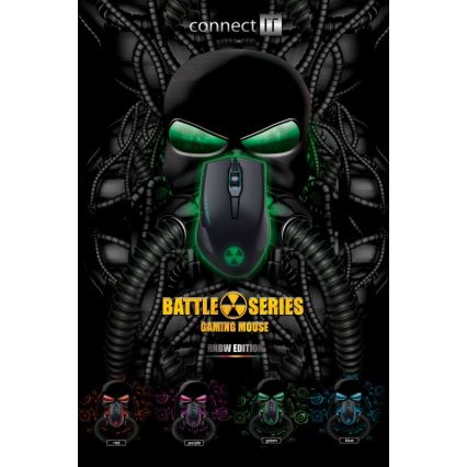 CONNECT IT CI-1128 - LED Žična gaming miška 1000/1200/1600/3200 DPI črna