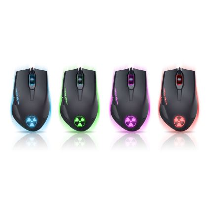 CONNECT IT CI-1128 - LED Žična gaming miška 1000/1200/1600/3200 DPI črna