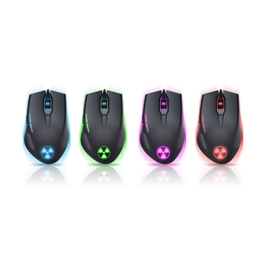 CONNECT IT CI-1128 - LED Žična gaming miška 1000/1200/1600/3200 DPI črna
