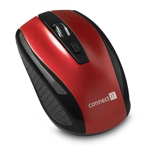 CONNECT IT CI-1224 - Brezžična miška 800/1200/1600 DPI, 2x AAA, črna/rdeča