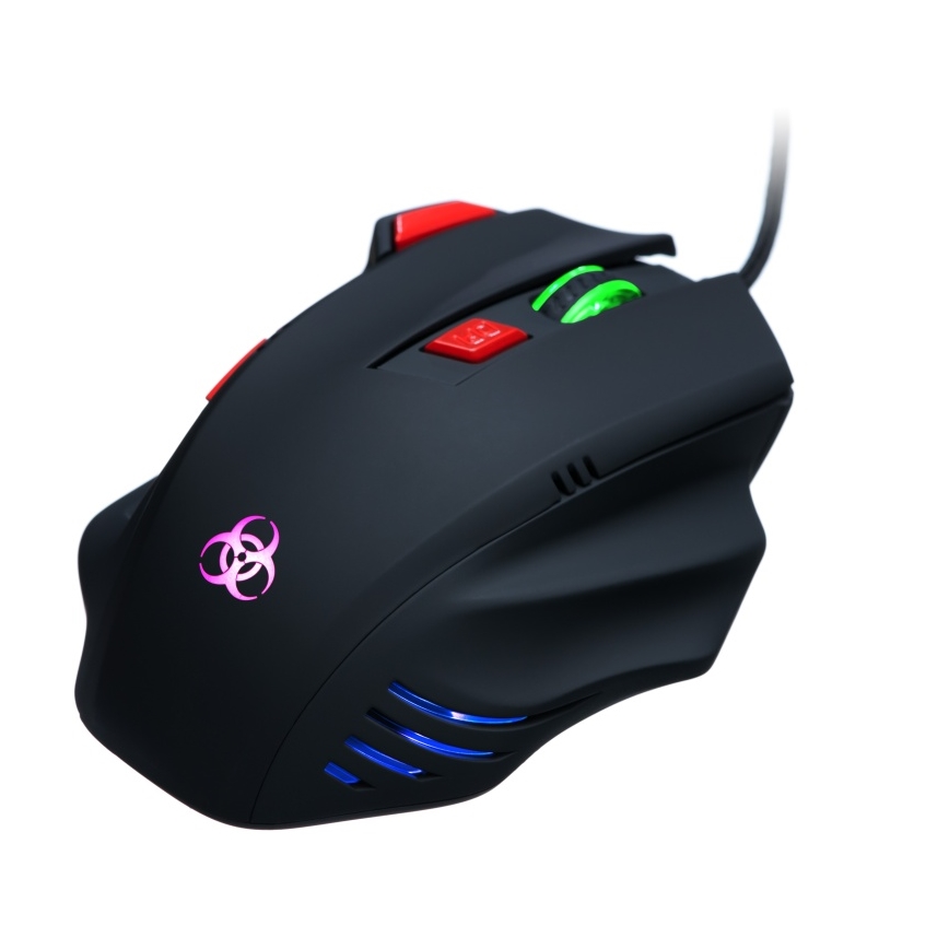 CONNECT IT CI-191 - LED Žična gaming miška 800/1600/2400/3200 DPI črna