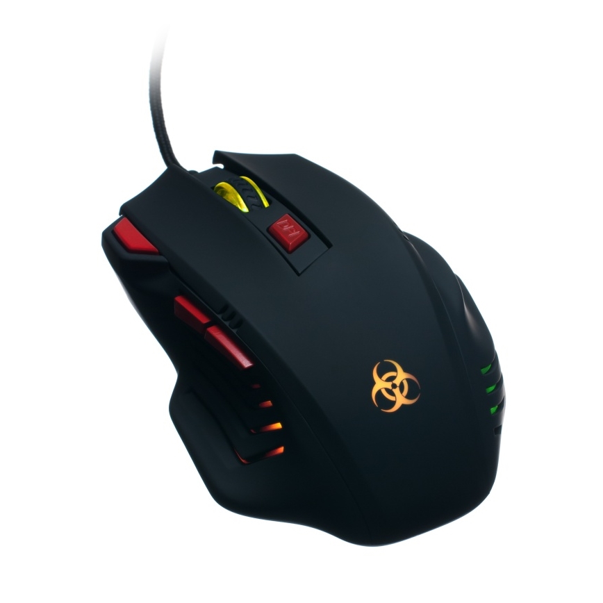 CONNECT IT CI-191 - LED Žična gaming miška 800/1600/2400/3200 DPI črna