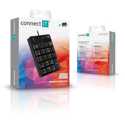 CONNECT IT CKB-0060-BK - Žična numerična tipkovnica črna