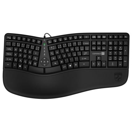 CONNECT IT CKB-2800-CS - Ergonomska brezžična tipkovnica z CZ/SK lokalizacijo črna