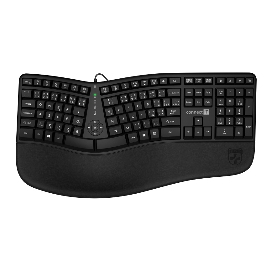 CONNECT IT CKB-2800-CS - Ergonomska brezžična tipkovnica z CZ/SK lokalizacijo črna