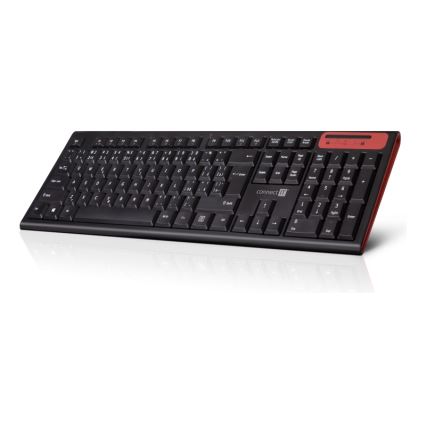 CONNECT IT CKB-3000-CS - Brezžična multimedijska tipkovnica z CZ/SK localization 2xAAA črna