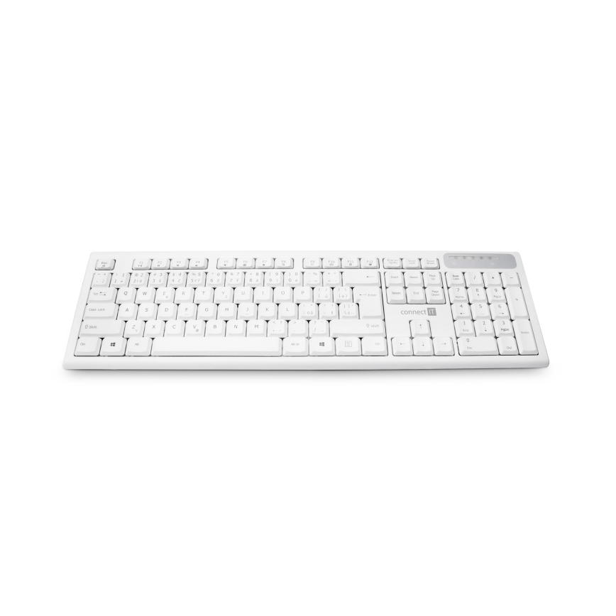 CONNECT IT CKB-3010-CS - Brezžična multimedijska tipkovnica z CZ/SK lokalizacijo 2xAAA bela