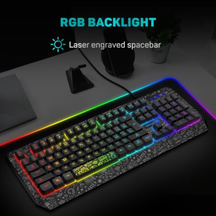 CONNECT IT CKB-3530-DD - LED RGB Žična gaming tipkovnica z CZ/SK lokalizacijo črna