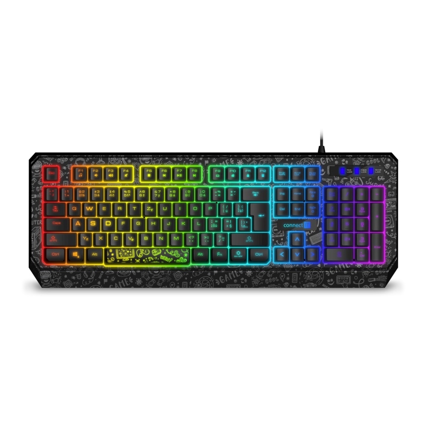 CONNECT IT CKB-3530-DD - LED RGB Žična gaming tipkovnica z CZ/SK lokalizacijo črna