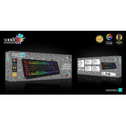 CONNECT IT CKB-3530-DD - LED RGB Žična gaming tipkovnica z CZ/SK lokalizacijo črna