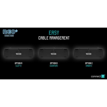 CONNECT IT CKB-3591-CS - LED RGB Žična gaming tipkovnica z CZ/SK localization črna + rdeča okvir