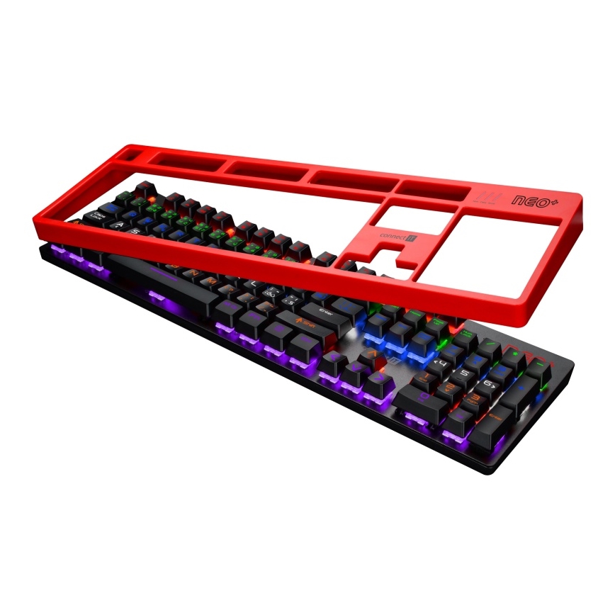 CONNECT IT CKB-3591-CS - LED RGB Žična gaming tipkovnica z CZ/SK localization črna + rdeča okvir