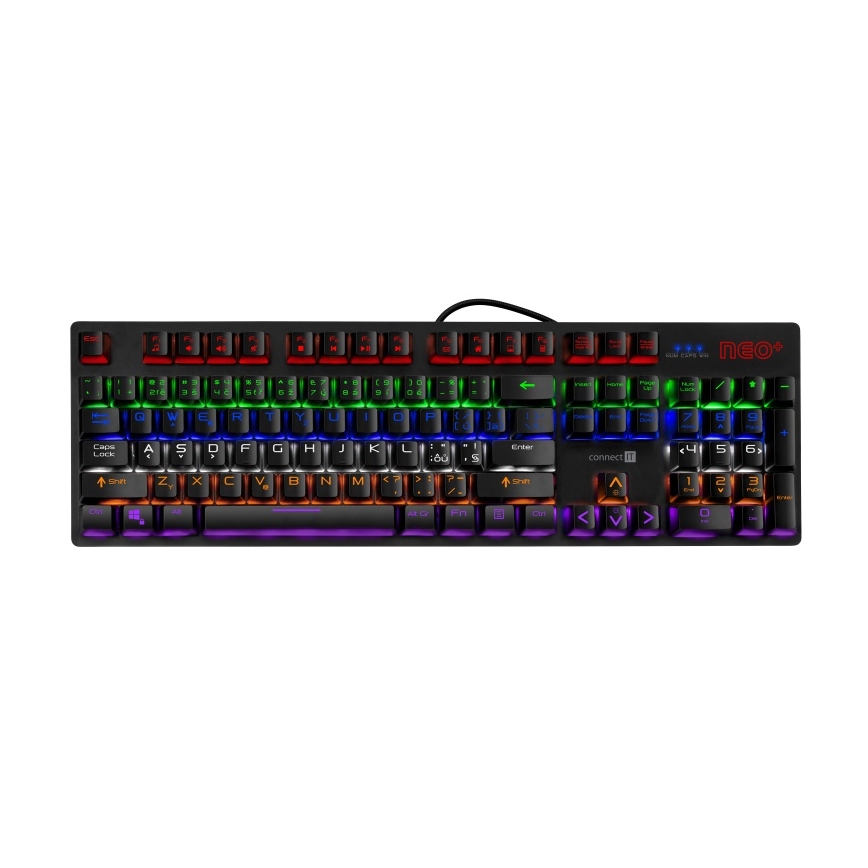 CONNECT IT CKB-3591-CS - LED RGB Žična gaming tipkovnica z CZ/SK localization črna + rdeča okvir