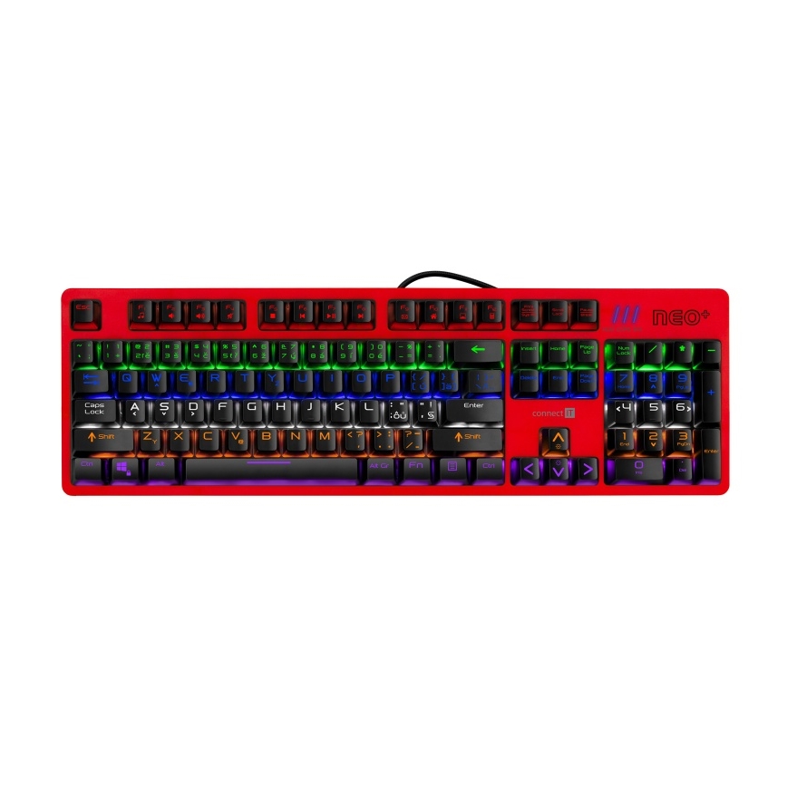 CONNECT IT CKB-3591-CS - LED RGB Žična gaming tipkovnica z CZ/SK localization črna + rdeča okvir