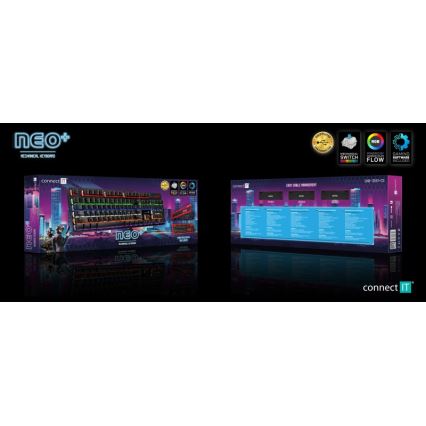 CONNECT IT CKB-3591-CS - LED RGB Žična gaming tipkovnica z CZ/SK localization črna + rdeča okvir