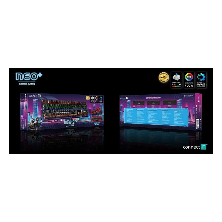 CONNECT IT CKB-3591-CS - LED RGB Žična gaming tipkovnica z CZ/SK localization črna + rdeča okvir