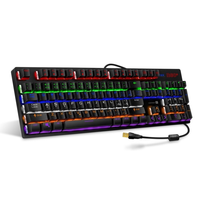 CONNECT IT CKB-3591-CS - LED RGB Žična gaming tipkovnica z CZ/SK localization črna + rdeča okvir