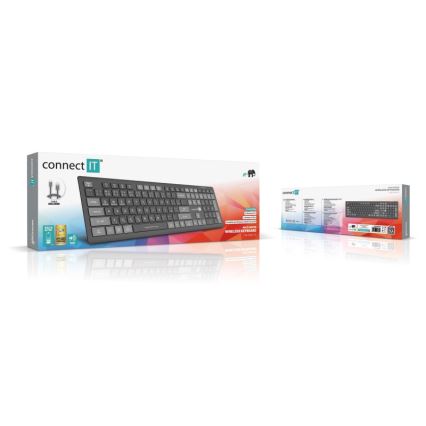 CONNECT IT CKB-5060-CS - Nizkoprofilna tiha tipkovnica z CZ/SK localization 350 mAh