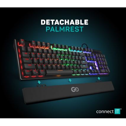 CONNECT IT CKB-7050-CS - LED RGB Žična gaming tipkovnica z CZ/SK lokalizacijo črna