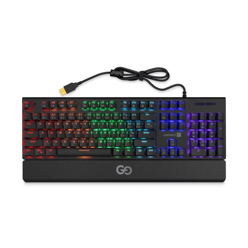 CONNECT IT CKB-7050-CS - LED RGB Žična gaming tipkovnica z CZ/SK lokalizacijo črna