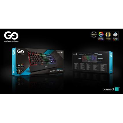 CONNECT IT CKB-7050-CS - LED RGB Žična gaming tipkovnica z CZ/SK lokalizacijo črna