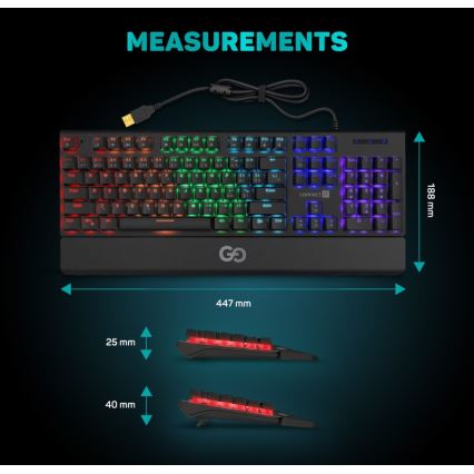 CONNECT IT CKB-7050-CS - LED RGB Žična gaming tipkovnica z CZ/SK lokalizacijo črna