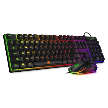 CONNECT IT CKM-3200-CS - LED RGB Žična gaming tipkovnica in gaming miška 1200/1800/2400/3600 DPI z CZ/SK localization črna
