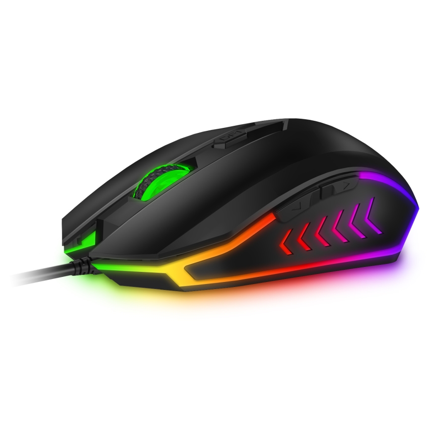 CONNECT IT CKM-3200-CS - LED RGB Žična gaming tipkovnica in gaming miška 1200/1800/2400/3600 DPI z CZ/SK localization črna